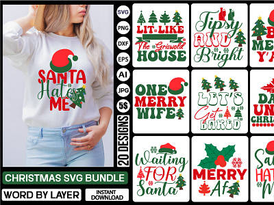Christmas Svg Bundle ai christmas svg bundle design dxf eps graphic design illustration logo png svg
