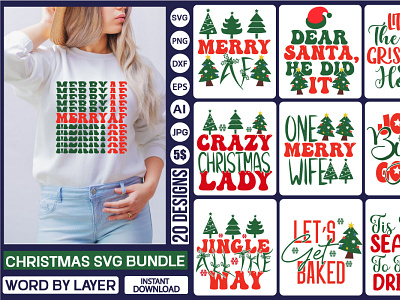 Christmas Svg Bundle ai christmas svg bundle design dxf eps graphic design illustration logo png svg ui