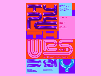 Type Thursday Poster badge blue branding design font geometry graphicdesign icon illustration lettering linework minimalism pink poster purple red type thursday typeface typography ui