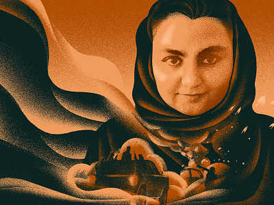 Editorial Illustration / Scena9 afghanistan design digital art editorial engineer graphicdesign illustration life story linework taliban tech war woman
