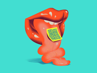 Soft and Squishy Dreams branding design dreams drugs grain illustration linework lsd pattern red surreal texture tongue vector