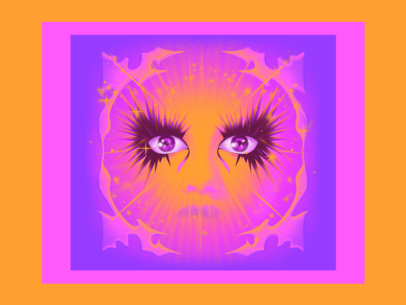 Pretty Little Eyes abstrat beauty design digital art fashion femme gen z graphicdesign illustration linework magenta make-up pink portrait sun surreal trippy vector vision woman