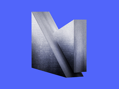 36 days of type M 36daysoftype alphabet blue icon letter lettering m shapes steel typography