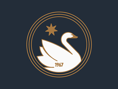 Swans Club badge gold herald logo sticker