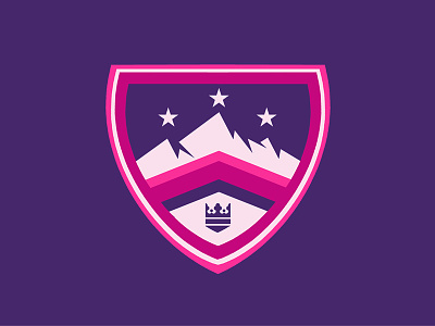 King's Badge badge flat icon identity linework logo purple sports