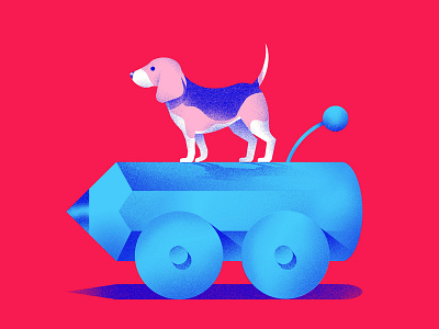 Visual Playground '17 Ident beagle dog flat graphicdesign illustration minimal pencil red visualplayground