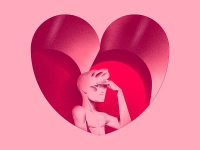 LÜVSTRUCK badge charcterdesign graphicdesign heart icon illustration linework portrait red rose t shirt white