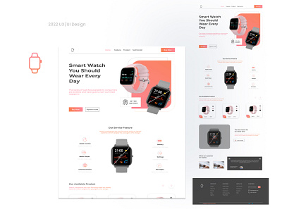 Smart watch landing page design landing page ui