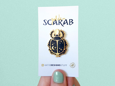 Golden Scarab Enamel Pin egypt enamelpin lapelpin scarab