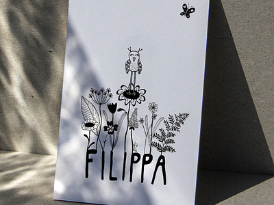 Filippa baby card illustration