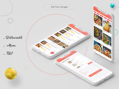Restaurant App Re-Design food app food cart menu order food restaurant shopping cart