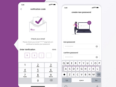 create new password animation mobil drsign resarch ui ux web design