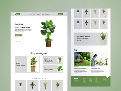 plant landing pag landing pag ui ux wire fram