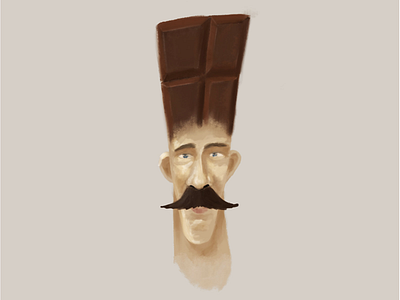 Chocolate guy character design illustration procreate