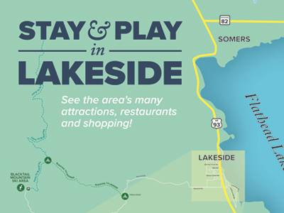 Lakeside Map design illustration map typography