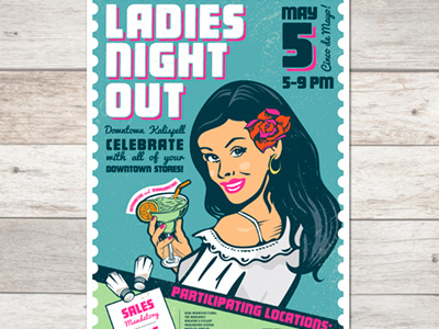 Ladies Night Out Poster cinco de mayo señoritas and margaritas