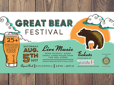 Great Bear Festival bear beer festival handdrawn poster design