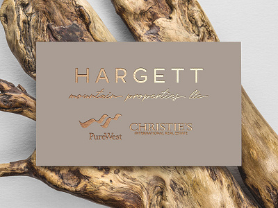 Hargett Mountain Properties LLC Logo branding business cards gold foil identity logo design