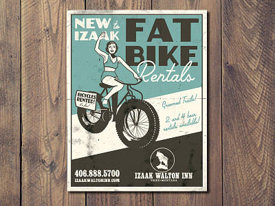 Fat Bike Vintage Poster bicycles fat bike illustration poster design vintage
