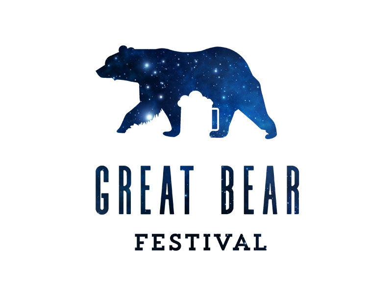 Great Bear Festival stars beer bear logo design