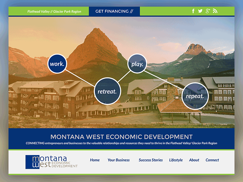 Live in Montana - Web Comps economic development montana sliders website design
