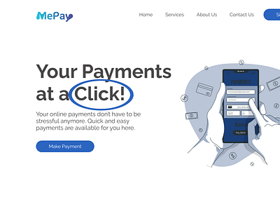 Online Payment Site Hero Section design product ui ux