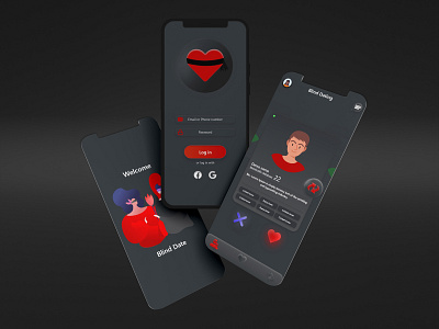 Blind Dating app ui 3d branding creative design graphic design ui use userinterface ux
