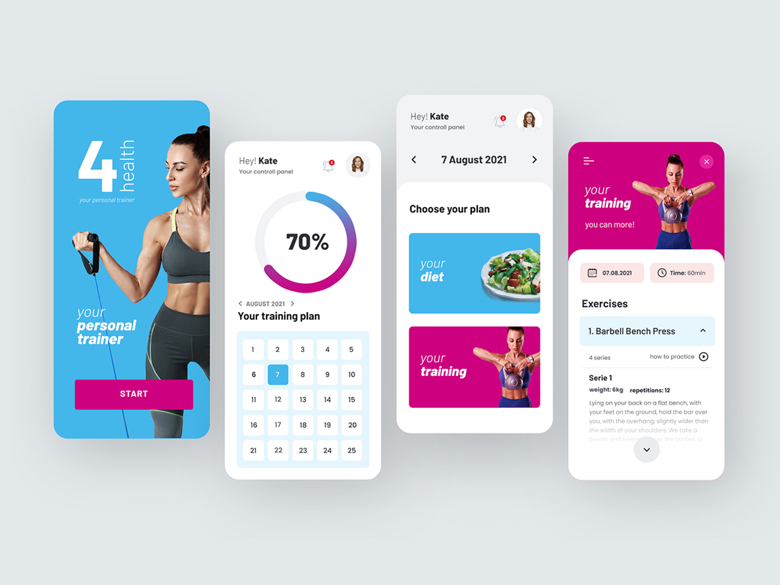 4 Health app by Łukasz on Dribbble