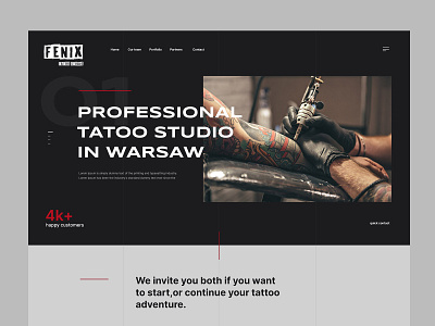 Fenix - Studio tatoo design graphic design ui user experience user interface ux web design