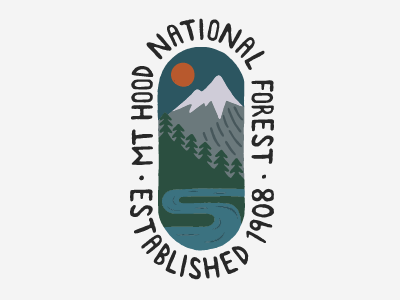 Mt Hood National Forest color design drawing graphic design illustration illustrator simple