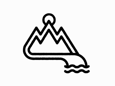 Mountains and Barrels design doodle mark mountains waves