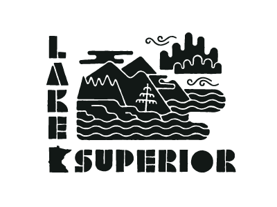 Lake Superior design drawing great lakes illustration minnesota