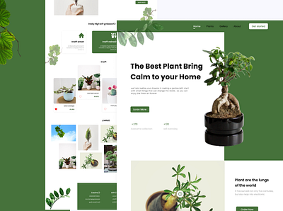 plant shop landing page design figma graphic design landing page logo ui vector web