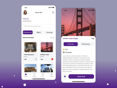 Re-design Travel Booking App adobe xd app appdesig application booking clean design design app discover figma hotel mobile mobile app mobile app design mobile ui screens travel ui ux world