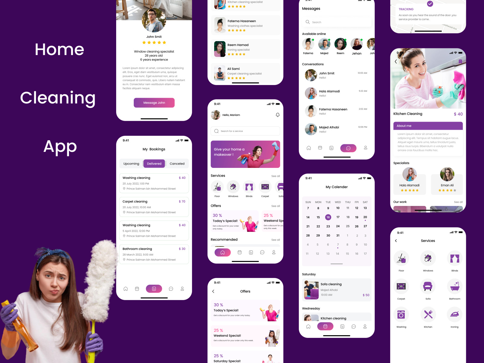 Home Cleaning App by Aya Alafifi on Dribbble