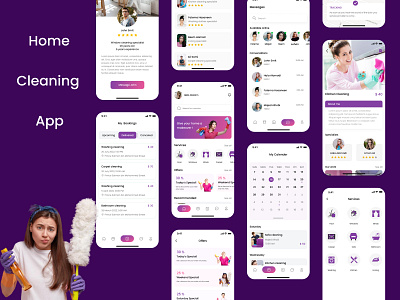 Home Cleaning App agency app book clean cleaning app cleaning company cleaning house cleaning service design home home cleaning home service ios maid mobile professional cleaning services solution ui ux