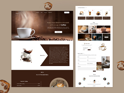 Coffee Landing Page beans cafe coffee coffee la coffee landing page design drink food drink landing page latte product cate restaurant single page ui uidesign uiux ux web website websitedesign