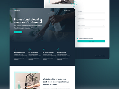 Landing page for a cleaning company branding cleaning design freelance landing page web design website