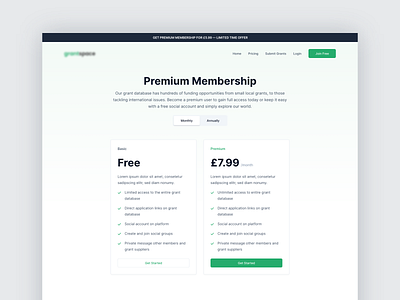 Pricing 💰 design freelance green landing page pricing pricing page ui web design website
