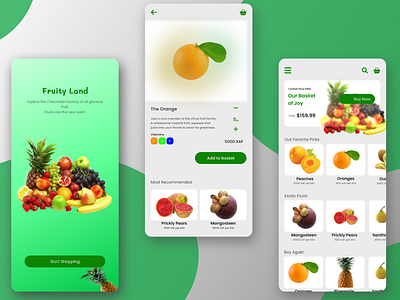 Fruity Land UI Mobile Design app design fruit health typography ui