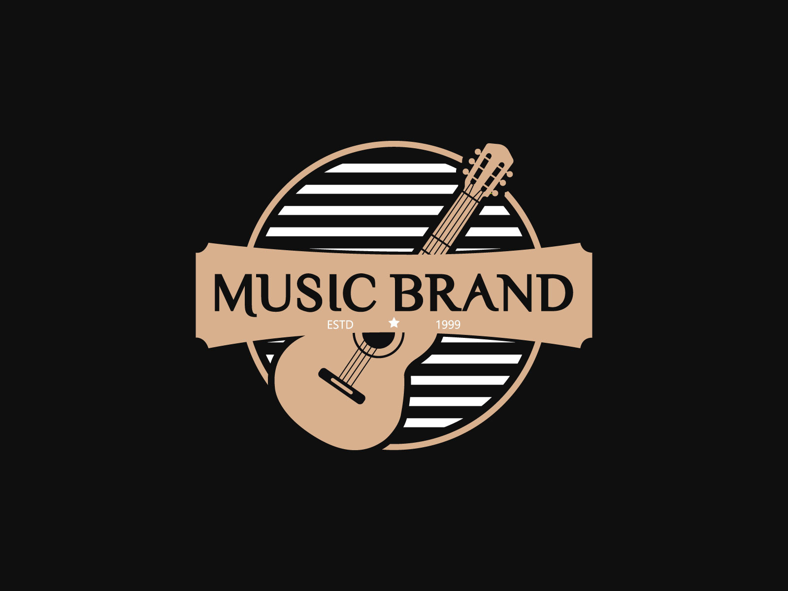 guitar music brand logo by badhon hossain on Dribbble