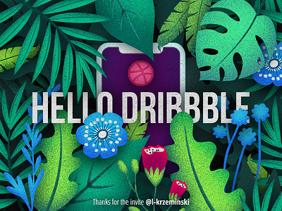 Hello Dribbble! design first shot forest hello dribbble illustration noise noise shadow tropics ui ux