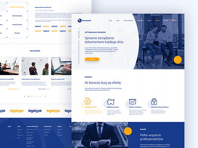 Primesoft homepage blue orange bussines document management homepage landing page ui design web design website