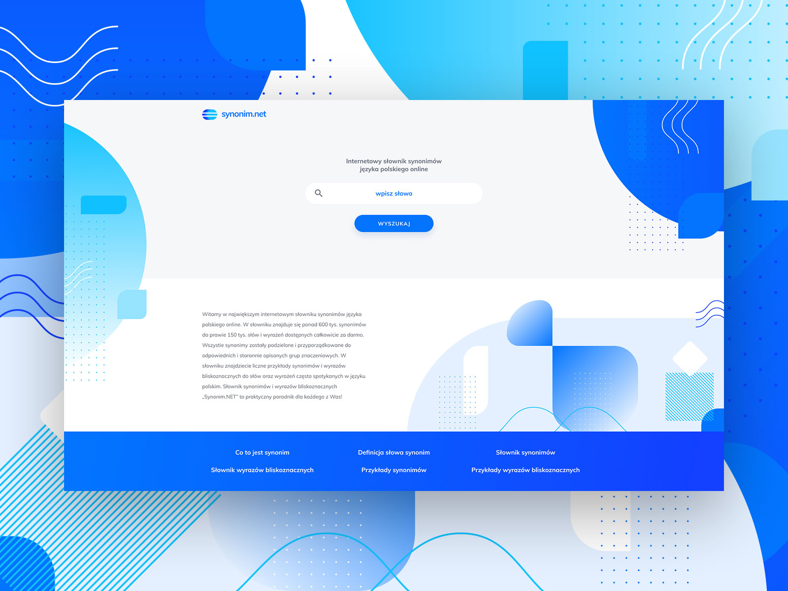 Online Thesaurus - synonim.net by Adrian Przybylski on Dribbble thesaurus synonym of the day