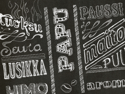 Coffee doodle illustration typography