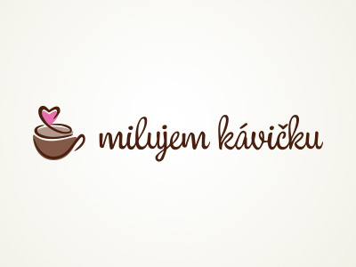 Milujem kávičku - Logo brown coffee heart kava logo