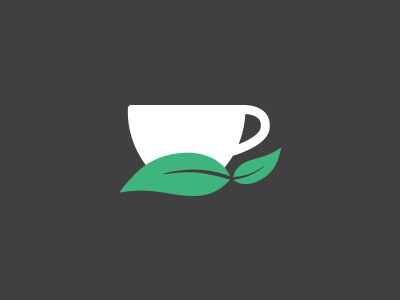 Logo cup guru icon idea leaves logo tea