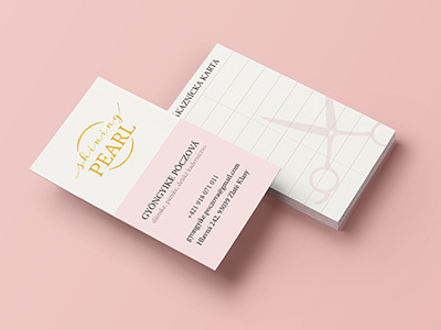 shining PEARL business card gold hairsalon pink simple