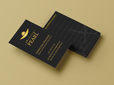 shining PEARL black business card gold hairsalon pearl shell