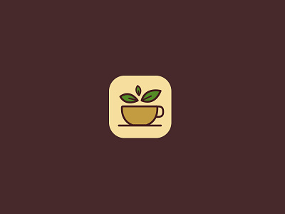 Cup of Tea Icon app icon brown cup icon leaves tea